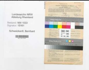 Entnazifizierung Bernhard Schweickardt , geb. 21.05.1921 (Schlosser)