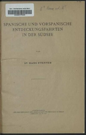 Spanische und vorspanische Entdeckungsfahrten in der Südsee