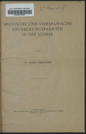 Spanische und vorspanische Entdeckungsfahrten in der Südsee