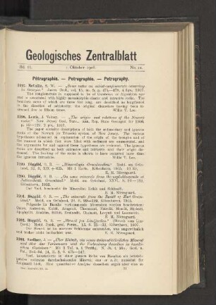 1. Oktober 1908. No. 11.
