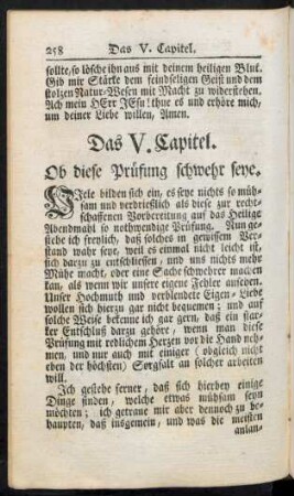 Das V. Capitel. Ob diese Prüfung schwehr seye
