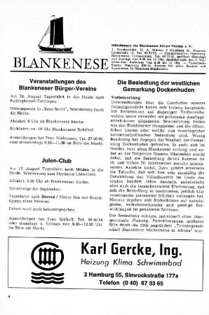 Die Besiedlung der westlichen Gemarkung Dockenhuden