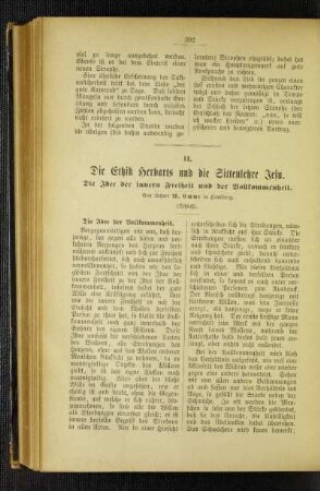 ¬Die¬ Ethik Herbarts und die Sittenlehre Jesu : die Idee der innern Freiheit und der Vollkommenheit ; (Schluß)