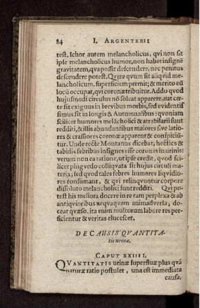 De Causis Quantitatis urinae. Caput XXIIII.