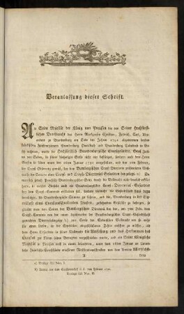 I-VI, Veranlassung dieser Schrift.