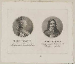 Bildnisse der Marie Antonie und des Karl Stuart