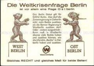 Postkarte zur Berlin-Frage