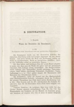I. Kapitel. Wesen der Decoration der Renaissance.