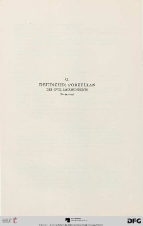 C. Deutsches Porzellan des XVIII. Jahrhunderts (Nr. 49-99)