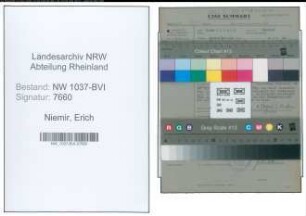 Entnazifizierung Erich Niemir , geb. 05.01.1908 (Studienrat)