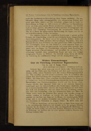Weitere Untersuchungen über die Vererbung erworbener Eigenschaften.