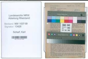 Entnazifizierung Karl Scharf , geb. 18.02.1902 (Verwaltungsangestellter)