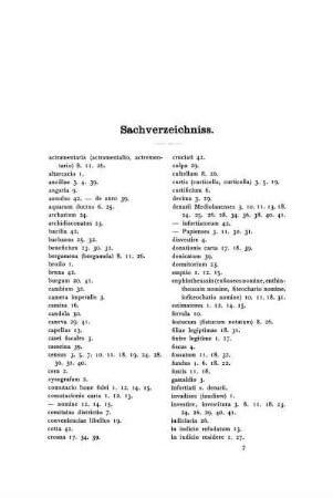 Sachverzeichniss.