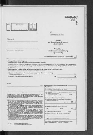 Antrag auf Dauerfristverlängerung Anmeldung der Sondervorauszahlung