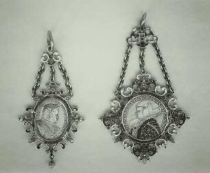 Zwei Kontrafekte mit Bildnissen Kurfürst Christian II. von Sachsen und Kurfürstin Sophia von Sachsen
