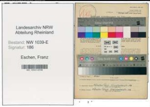 Entnazifizierung Franz Eschen , geb. 18.04.1909 (Elektromonteur)