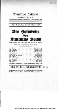 Die Heimkehr des Matthias Bruck