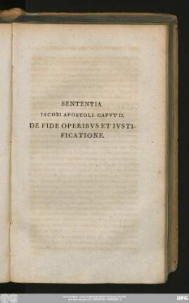 Sententia Iacobi Apostoli Caput II. De Fide Operibus Et Iustificatione.