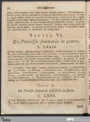Sectio VI. De Processu summario in genere.
