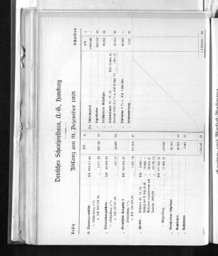 Bilanz am 31. Dezember 1925