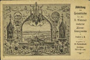 Abbildung des Gedenkblattes für den II. Wettstreit deutscher Männer-Gesangvereine in Frankfurt a. M.