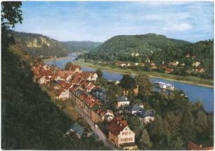 Stadt Wehlen. Ortsansicht, Ansichtskarte
