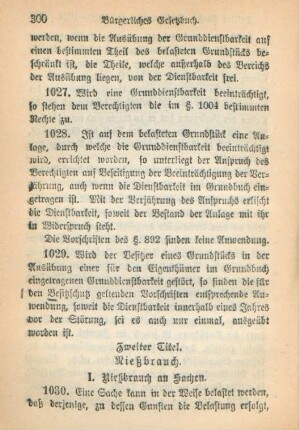 Zweiter Titel. Nießbrauch