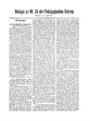 Mitteilungen : Beilage zu Nr. 35 der Pädagogischen Reform