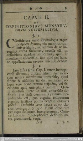 Caput II. De Definitionibus Menstruorum Universalium