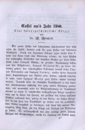 Cassel um's Jahr 1580.