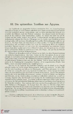 III. Die spätantiken Textilien in Ägypten