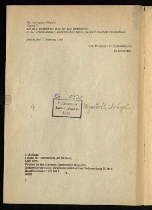 Der Lehrplan Physik ...
