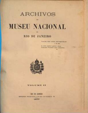 Arquivos do Museu Nacional. 2. 1877