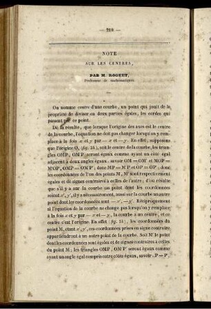 Note sur les centres.