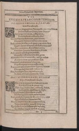 VII. Epicedia Francofurtensium.