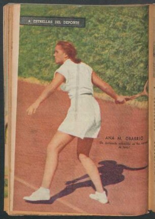 Ana M. Obarrio (de destacada actuación en los torneos de tenis) - [Fotografía] : Estrellas del deporte