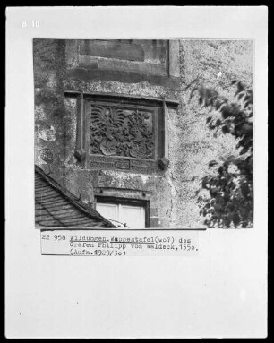 Bad Wildungen, Wappentafel des Grafen Philipp von Waldeck