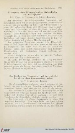 Erzeugung einer lithographischen Steinschichte auf Metallplatten