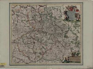 Karte von Böhmen, Schlesien, Mähren und der Lausitz, 1:970 000, Kupferstich, 1709 : Regnum Bohemia eique Annexae Provinciae : ut Ducatus Silesia Marchionatus Moravia, et Lusatia quae sunt Terrae Haereditariae Imperatoris ; cum Privelegio Ordinum Holland. et West-Frisiae / Per T. Danckerts. - [Ca. 1:970 000]. - Amstelodami , [um 1709]. - 1 Kt. : Kupferst. ; 59 x 50 cm