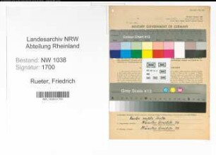 Entnazifizierung Friedrich Rueter , geb. 27.10.1888 (Bahnbeamter)
