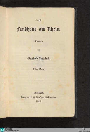 1: Das Landhaus am Rhein : Roman