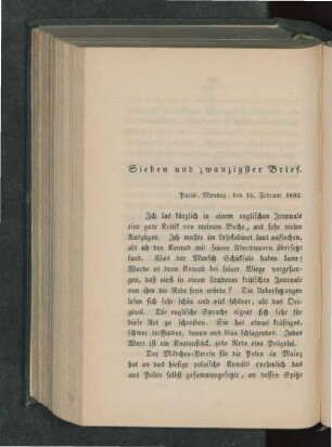 Sieben und zwanzigster Brief