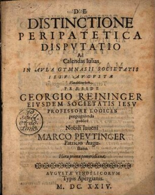 De distinctione peripatetica disputatio