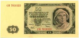 Geldschein, 50 Złoty, 1.7.1948