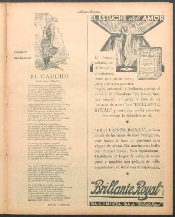 El gaucho (Del poema "Lázaro") : Páginas olvidadas