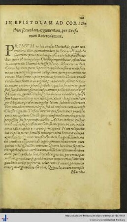 In Epistolam ad Corinthios secundam argumentum