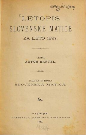 Letopis Matice Slovenske. 1897