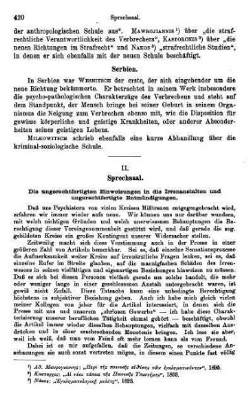 420-424, Die ungerechtfertigten Einweisungen in die Irrenanstalten und ungerechtfertigten Entmündigungen