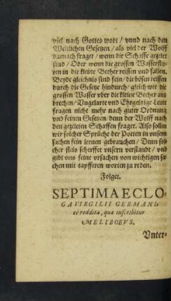 Septima Ecloga ...