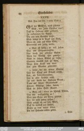 XXVII. Mel. Freu dich sehr, o meine Seele [et]c.